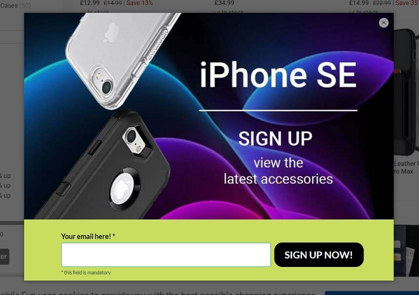Exit Popup Example: Mobile Fun