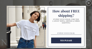 Ararose Clothing: Exit Intent Free Shipping Popup Example