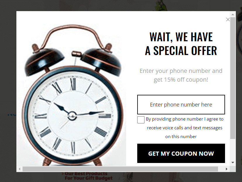 Exit Popups Example: Picreel