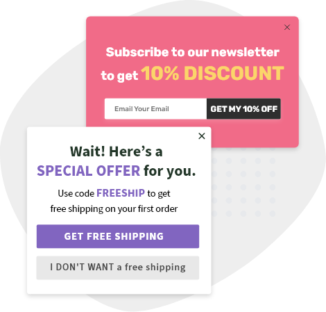 Exit Intent Website Popup Newsletter Example: Picreel Templates