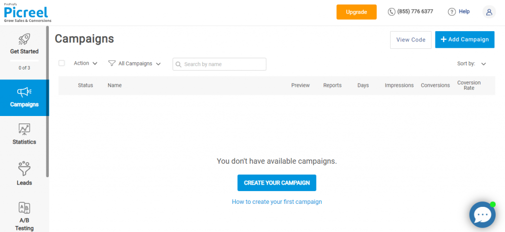 Create a Popup Campaign