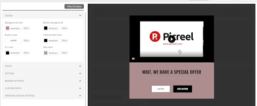 customize your popup with picreel