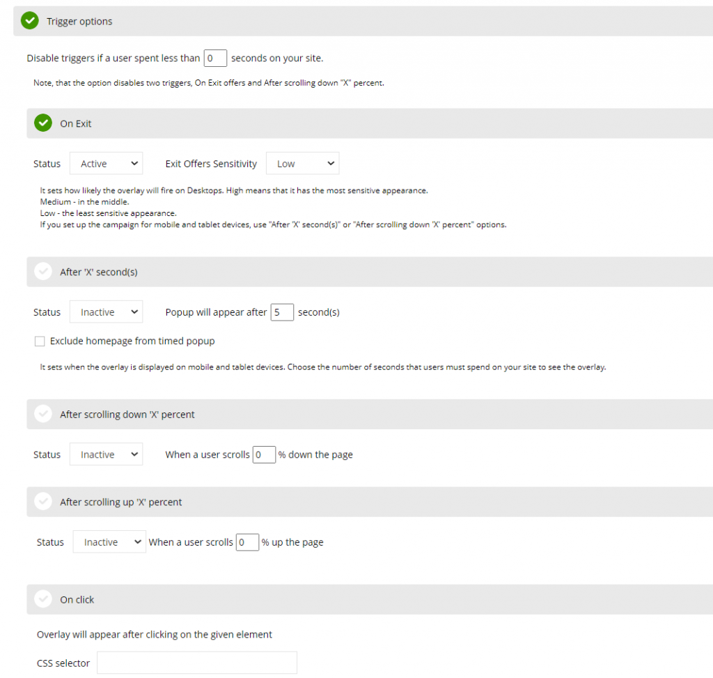 Configure survey campaign settings & triggers 1