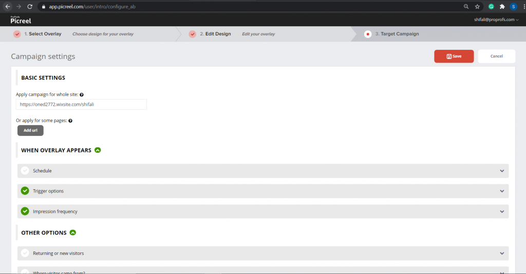Configure survey campaign settings & triggers