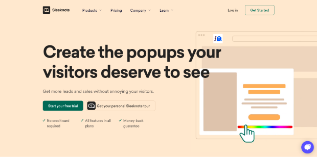 Hellobar Alternatives Sleeknote