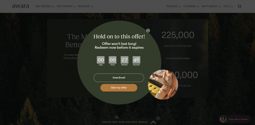 Lead Capture Popup Example Awara Sleep