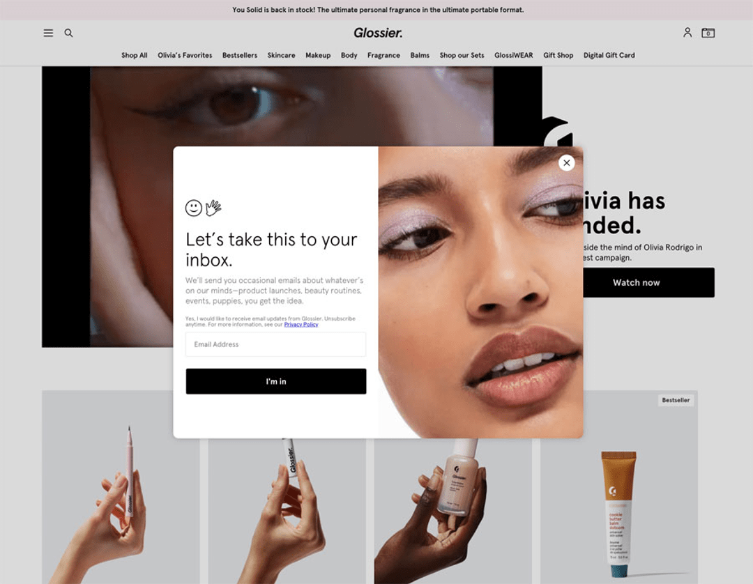 Glossier: I’m In (Clever and Conversational)