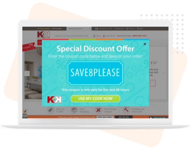 Best eCommerce Popup Design Examples Kitchen Cabinet Kings