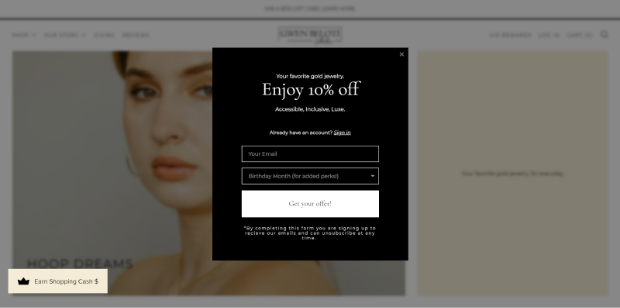eCommerce Popup Examples Gwen Beloti