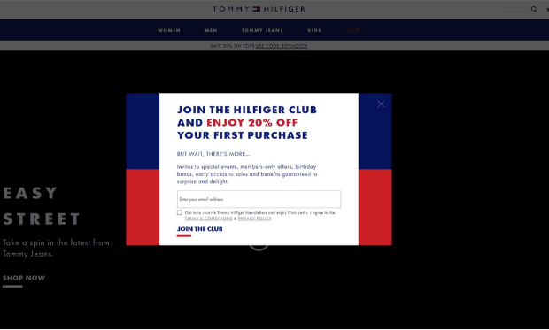 Lead Capture Popup Examples Tommy Hilfiger
