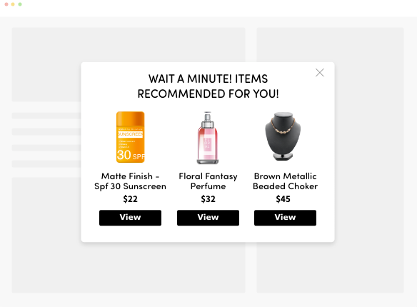 Shopping Deals Popup Examples Recommend Relevant Products