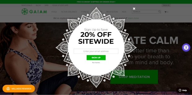  eCommerce Popup Examples GAIAM