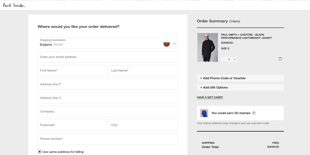Enable Guest Checkout-Paul Smith  
