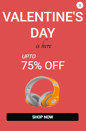 Exit-Intent Valentine&rsquo;s Discount Popup