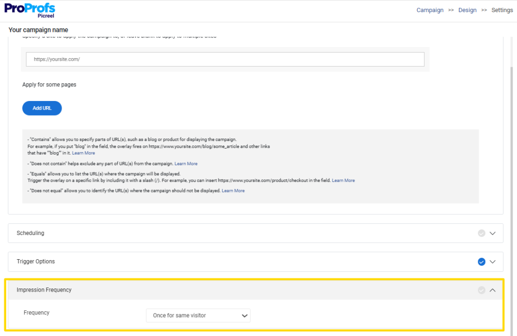 Page Targeting on Picreel
