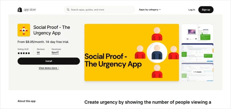 Social Proof ‑ The Urgency App