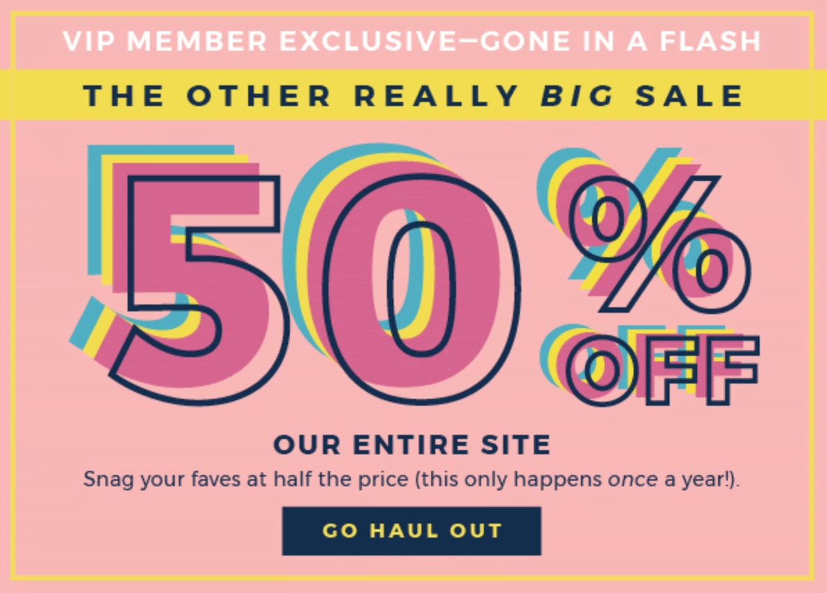 50% Off – Sitewide Sale