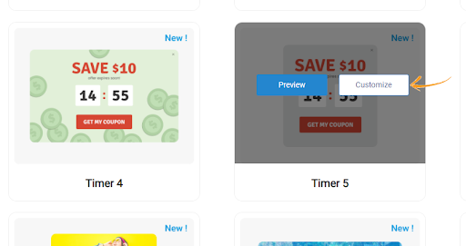 Timer popups