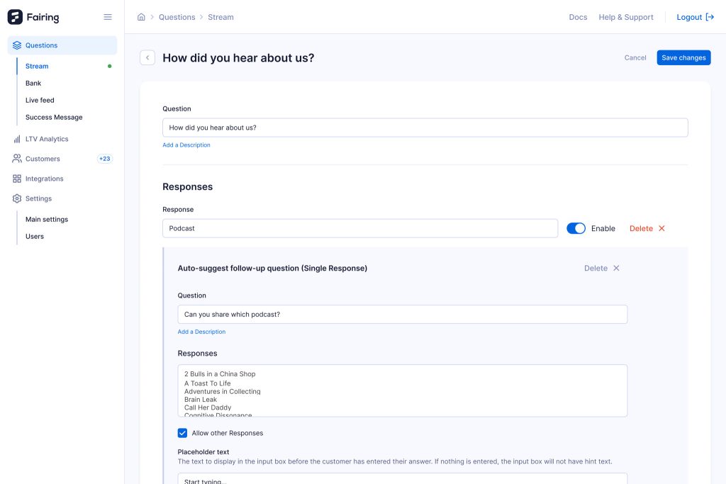 Fairing (Enquire) - Best for Post-Purchase Attribution
