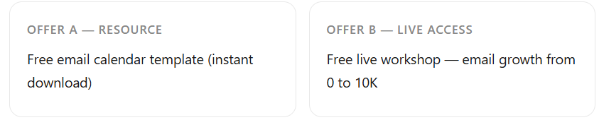 offer test with the winning headline