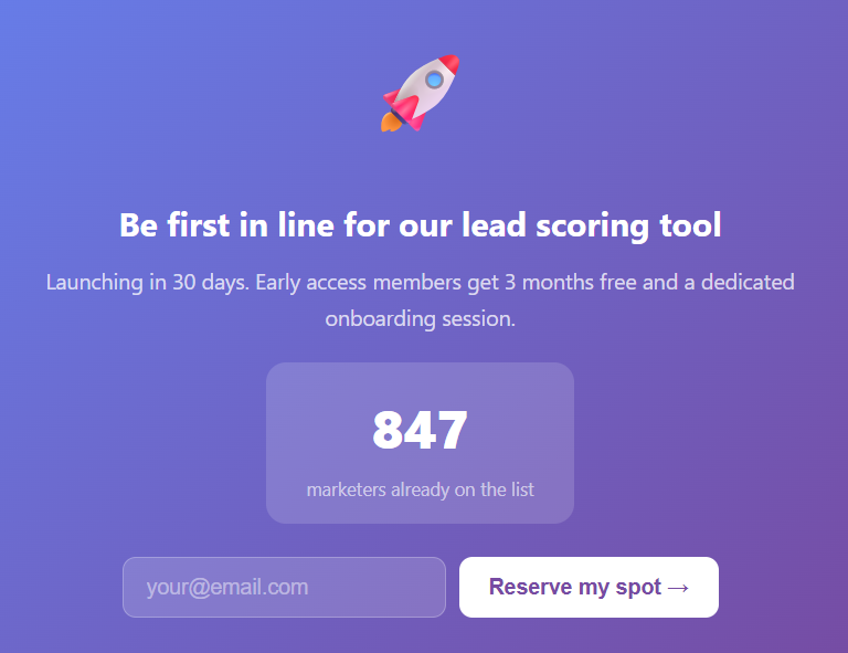 Early Access Captures High-Intent Leads Before Launch