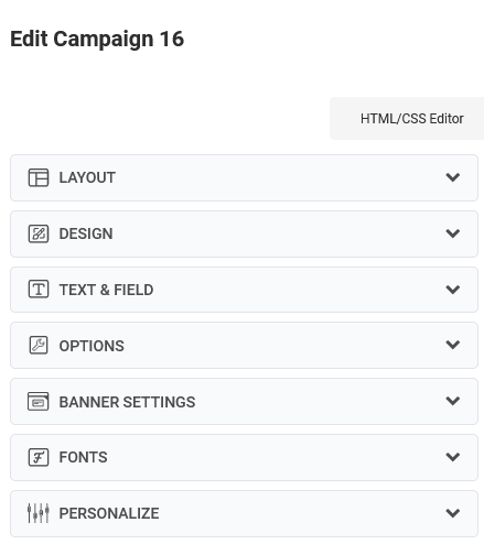 Customize your popup form