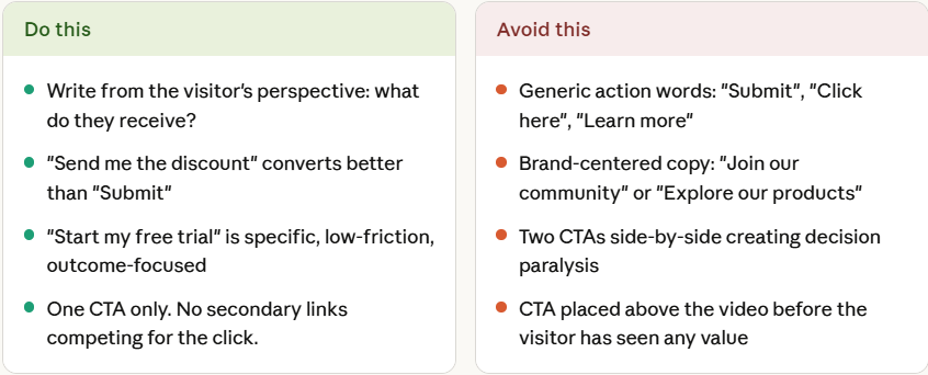 Follow the Video With One Clear CTA