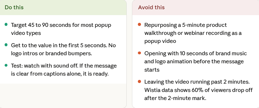 Keep the Video Under 90 Seconds