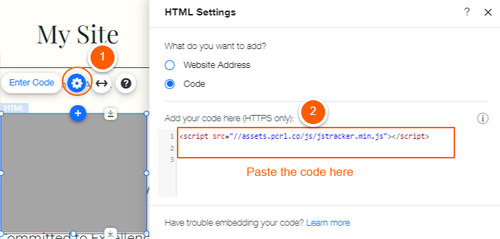 HTML editor box