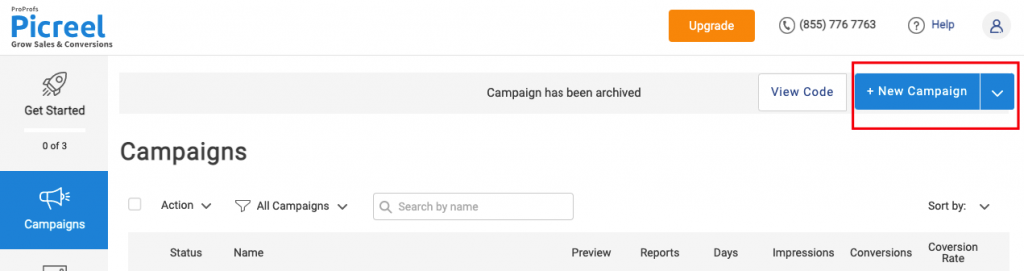 Go to "Campaigns" and click "New Campaign."