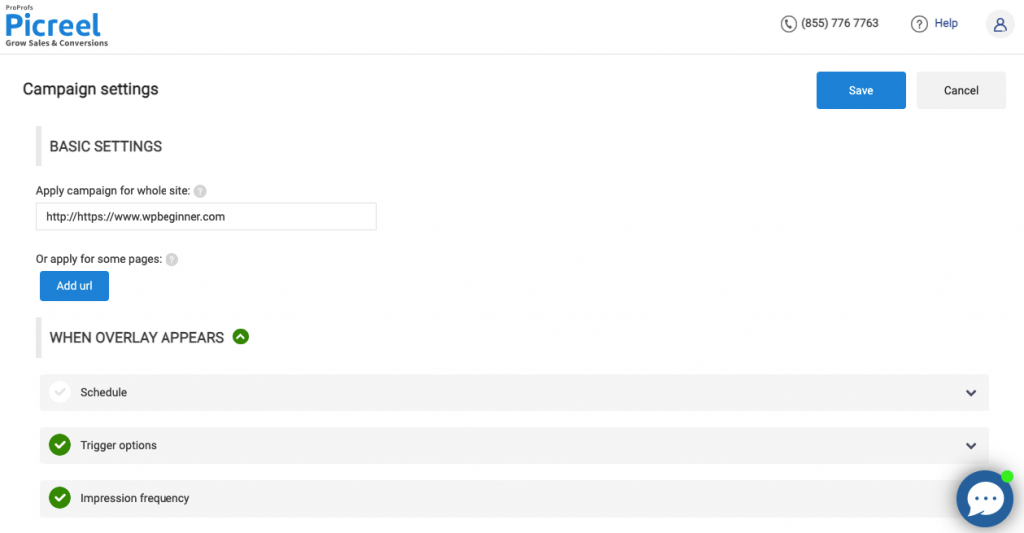 Enter the domain and customize your targeting