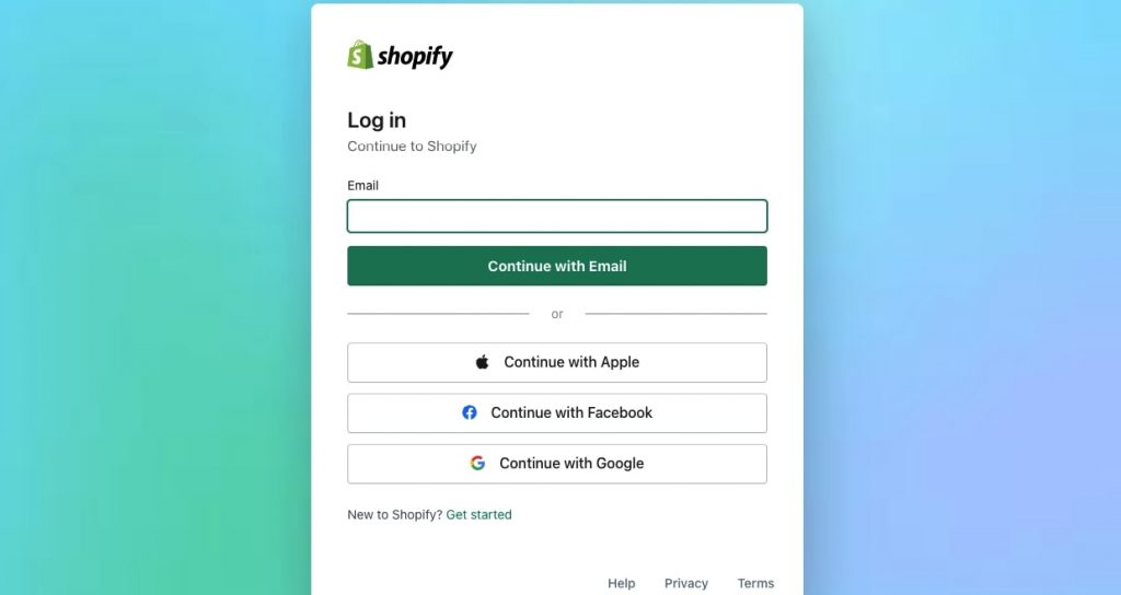 Shopify account