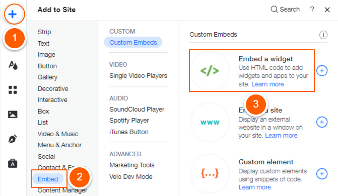 Embed a widget
