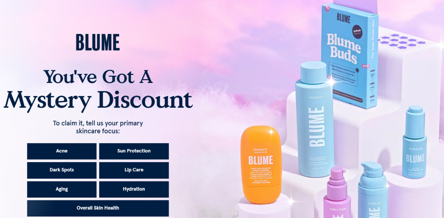 Blume Lead Generation (Email/Information Capture) exit intent popup example