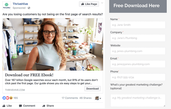 Collect Emails with Facebook Ads