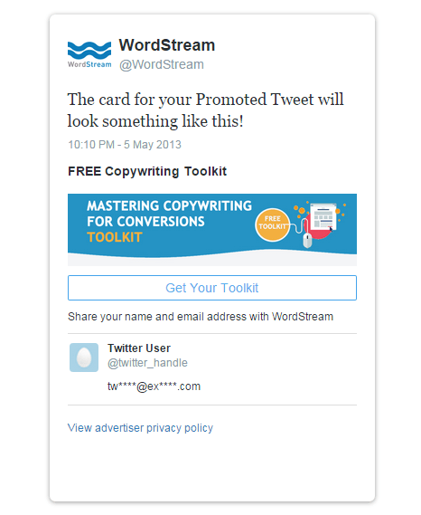 Promote a lead generation offer on Twitter