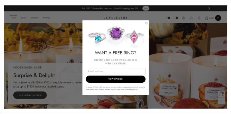 Welcome Popups- JewelScent