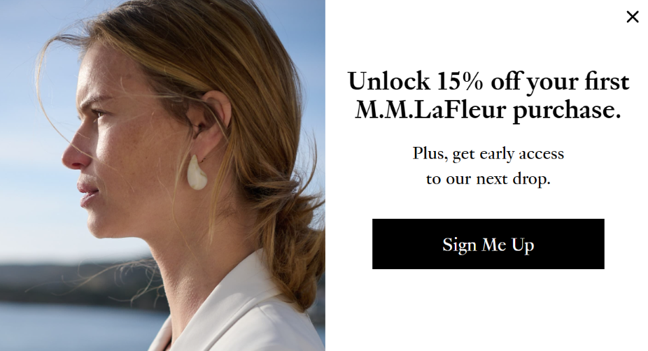 M.M.LaFleur discount exit popup example