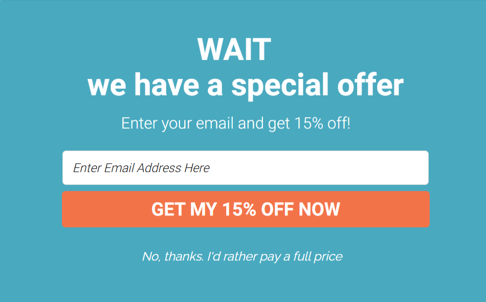 Exit Intent Popup