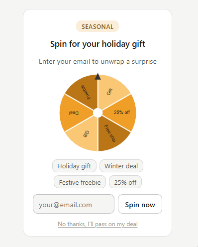 seasonal campaign wheel