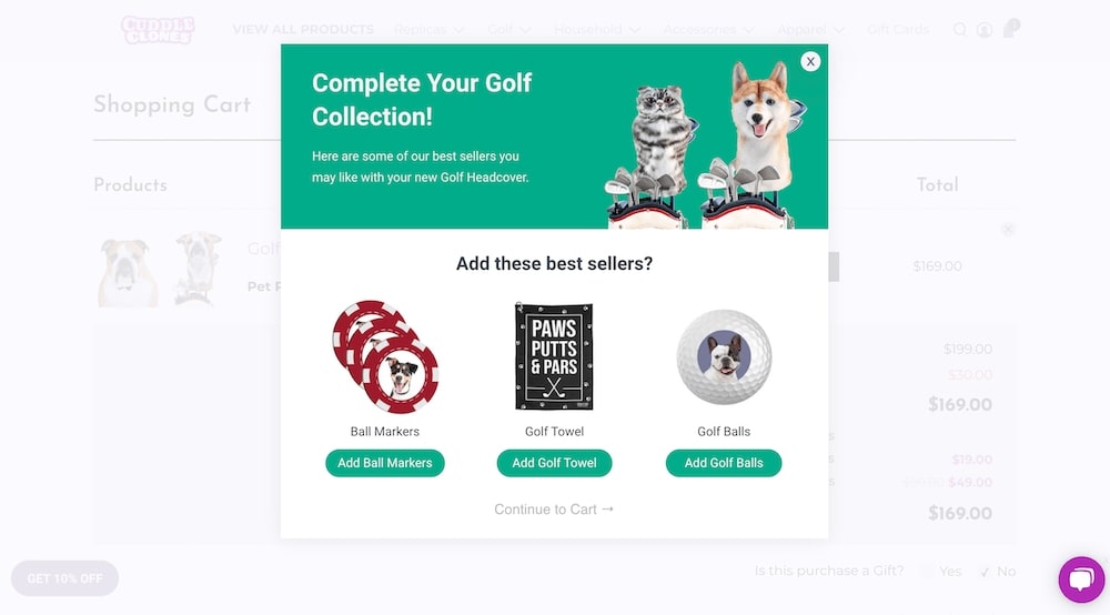 Cuddle Clones’ Cross-Sell Popup