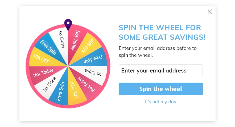 Spin the Wheel Popup