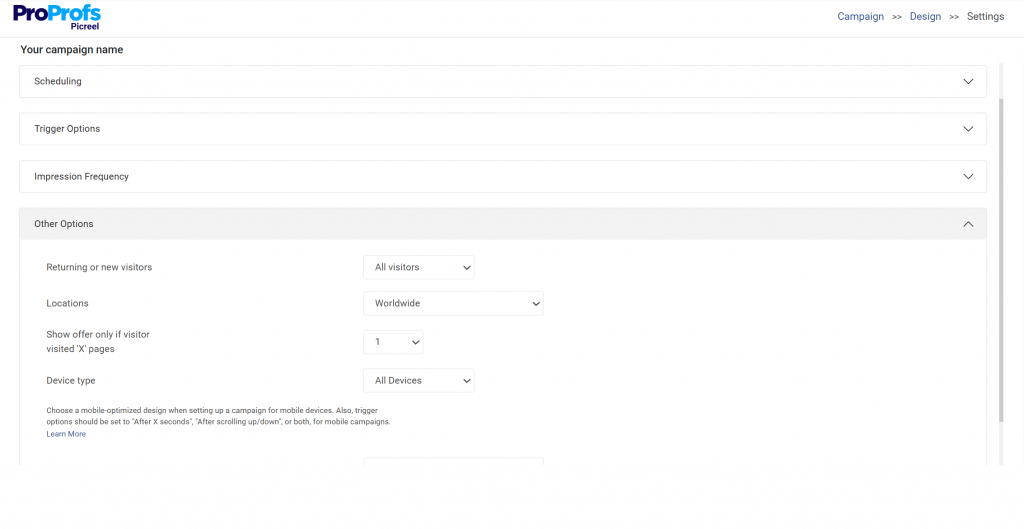 Popup Overlay Targeting