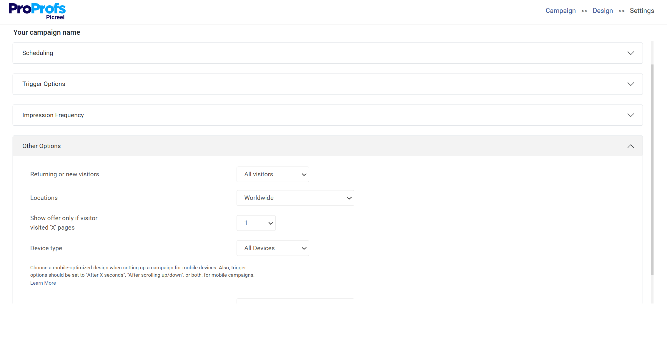Popup Overlay Targeting