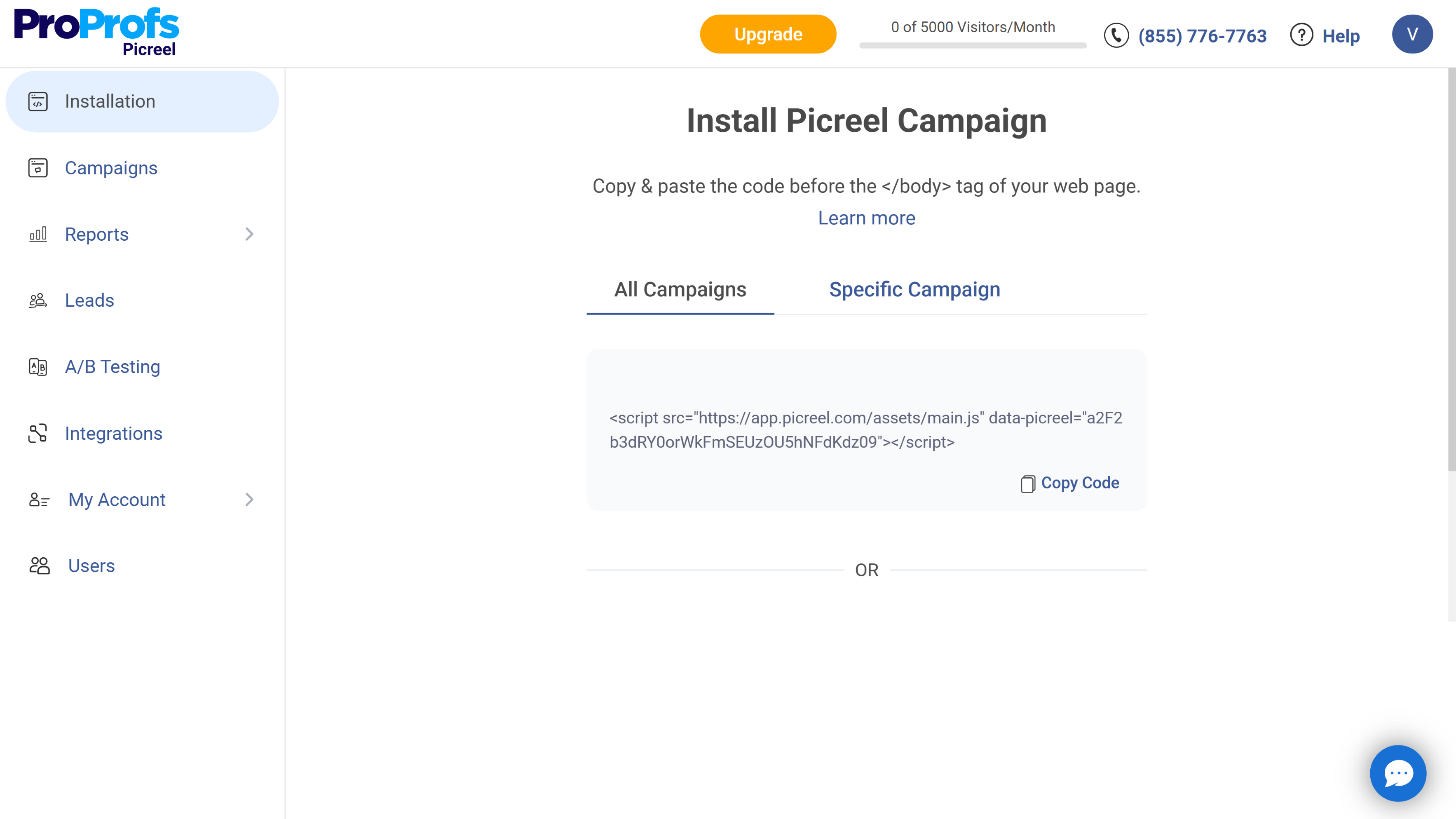 Email Popup Campaign Code