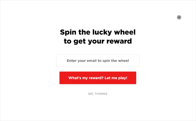 Wheel of Fortune popup
