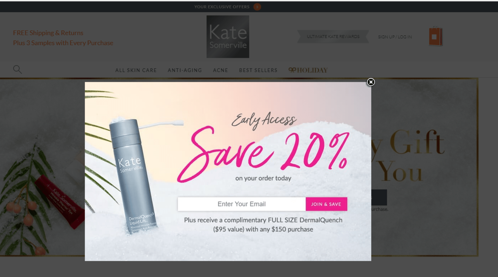 Early Access Popup - Kate Somerville