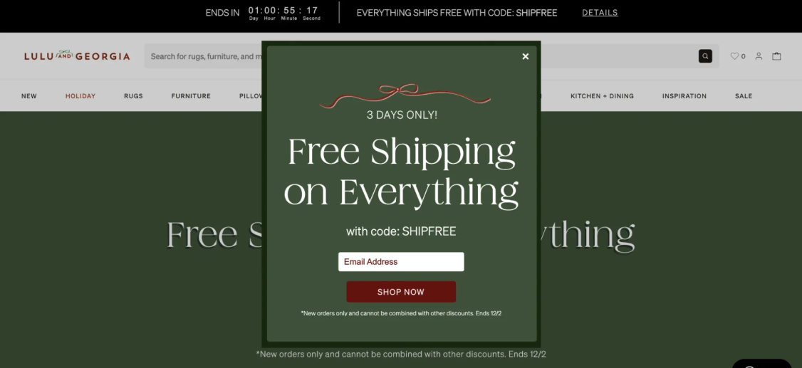 Lulu mobile exit intent popups