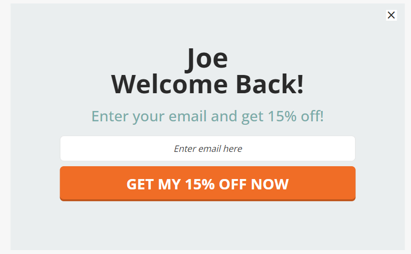 Dynamic Popup mobile exit intent popup