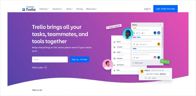  Trello's Landing Page